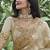 Cream silk heavy embroidered wedding saree