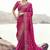 Rani-pink zari weaving heavy embroidered wedding saree