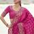 Rani-pink zari weaving heavy embroidered wedding saree