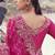 Rani-pink zari weaving heavy embroidered wedding saree