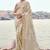 Cream zari weaving heavy embroidered wedding saree