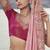 Peach zari weaving heavy embroidered wedding saree