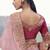 Peach zari weaving heavy embroidered wedding saree