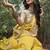 Yellow silk heavy embroidered wedding saree