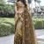 Brown  silk heavy embroidered wedding saree