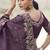 Purple zari weaving heavy embroidered wedding saree