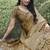 Brown  silk heavy embroidered wedding saree