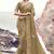 Dark-beige zari weaving heavy embroidered wedding saree