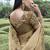 Brown  silk heavy embroidered wedding saree