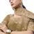 Dark-beige zari weaving heavy embroidered wedding saree