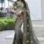 Light-grey silk heavy embroidered wedding saree