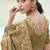 Dark-beige zari weaving heavy embroidered wedding saree