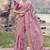 Pink zari weaving heavy embroidered wedding saree