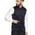 Men blue textured nehru jacket