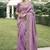 Purple silk heavy embroidered wedding saree