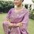 Purple silk heavy embroidered wedding saree