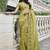 Parrot-green silk heavy embroidered wedding saree