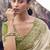 Off white nd light green zari weaving heavy embroidered wedding saree