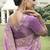 Purple silk heavy embroidered wedding saree