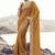 Mustard zari weaving heavy embroidered wedding saree