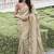 Cream silk heavy embroidered wedding saree