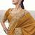 Mustard zari weaving heavy embroidered wedding saree