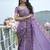 Purple silk heavy embroidered wedding saree