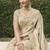 Cream silk heavy embroidered wedding saree