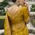 Gold silk heavy embroidered wedding saree