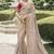 Beige silk heavy embroidered wedding saree
