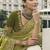 Green silk heavy embroidered wedding saree