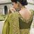 Green silk heavy embroidered wedding saree