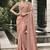 Peach silk heavy embroidered wedding saree