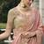 Peach silk heavy embroidered wedding saree