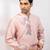Peach pink embroidered chanderi silk kurta set
