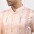 Peach pink embroidered linen satin satin kurta set