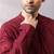 Maroon thread embroidered silk kurta set