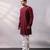 Maroon thread embroidered silk kurta set