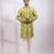 Lime green embroidered chanderi silk kurta set