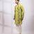 Lime green embroidered chanderi silk kurta set