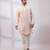Peach embroidered chanderi silk kurta set