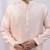 Peach embroidered chanderi silk kurta set