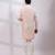 Peach embroidered chanderi silk kurta set