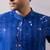 Royal blue embroidered chanderi silk kurta set