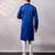 Royal blue embroidered chanderi silk kurta set