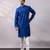 Royal blue embroidered chanderi silk kurta set