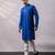 Royal blue embroidered chanderi silk kurta set