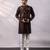 Chocolate brown embroidered silk kurta set