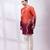 Orange ombre embroidered chanderi silk kurta set