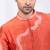 Orange ombre embroidered chanderi silk kurta set